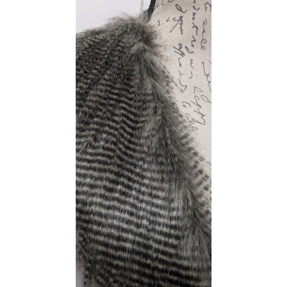 WHBM Sweater XS Faux Fur Open Front Knit Back Fur Front Mob Wife - Picture 8 of 12